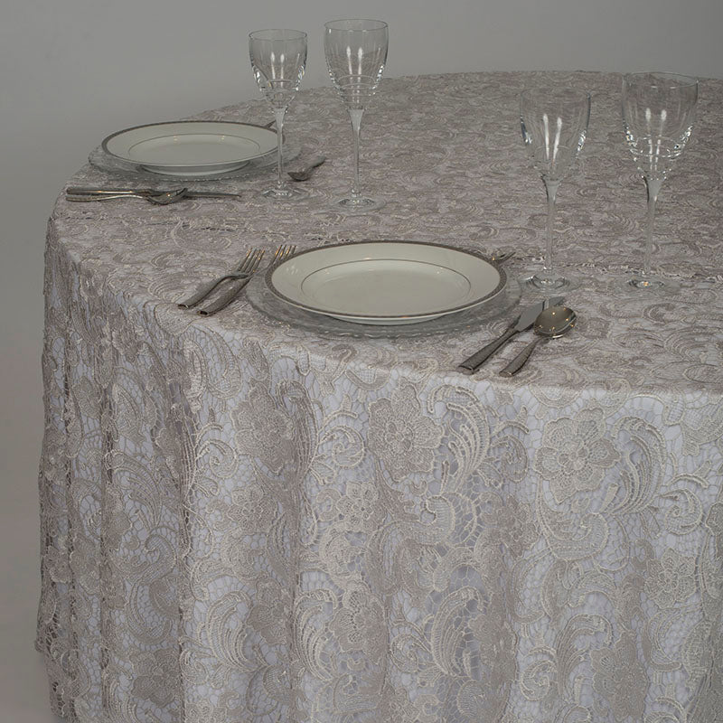 White & Beige Textured Table Linen