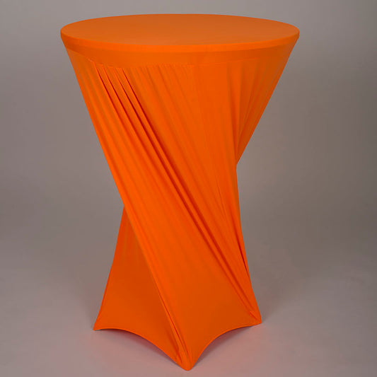 Neon Orange Spandex Cocktail Table Cover