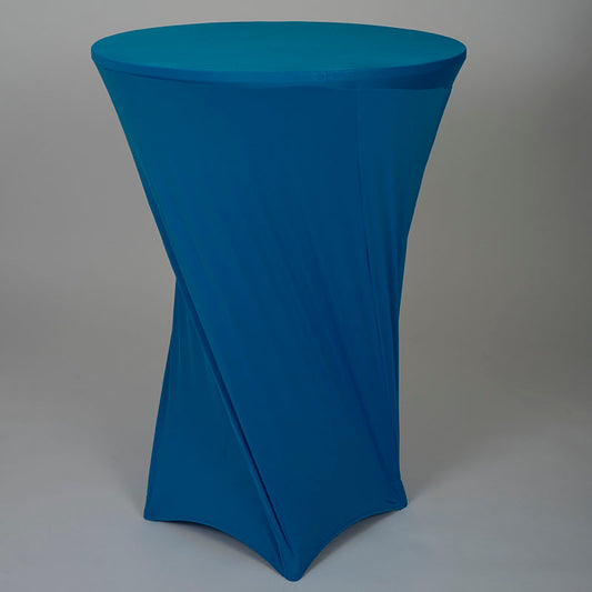 Neon Blue Spandex Cocktail Table Cover