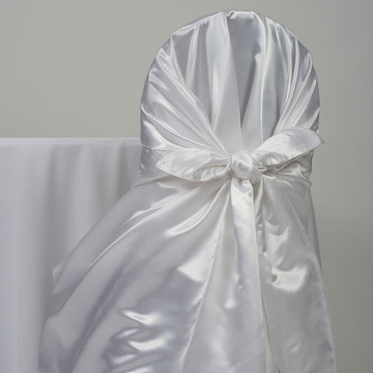 Snow White Satin Hug Chair Cover