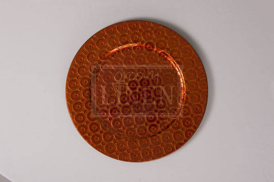 13" Orange Bubble Acrylic Charger Plate