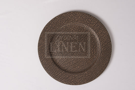 13" Leather Brown Charger Plate