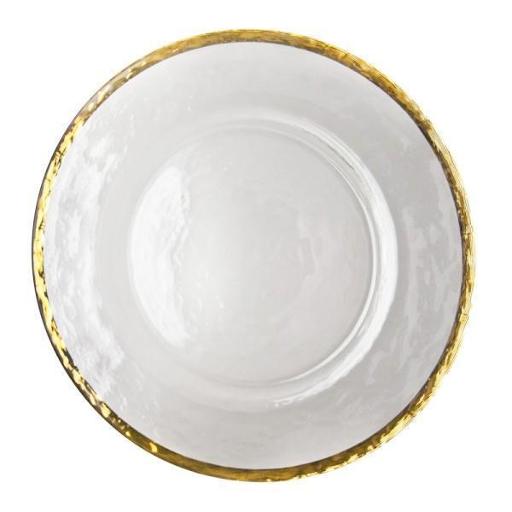 13" Gold Rimmed Glass Charger Plate