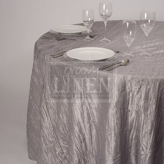 Silver Crinkle Taffeta Table Linen