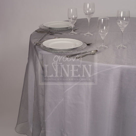 Silver Pewter Organza Table Linen