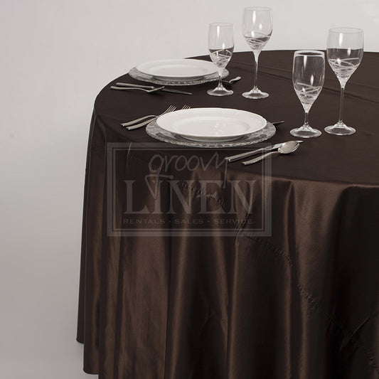 Chocolate Brown Satin Table Linen