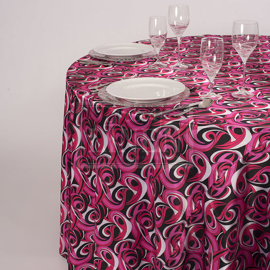 Fuchsia Pucci Satin Table Linen