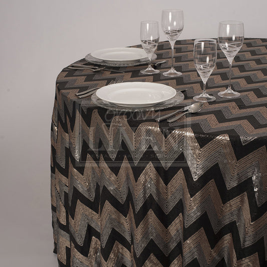 Tri-Chevron Sequin Table Linen
