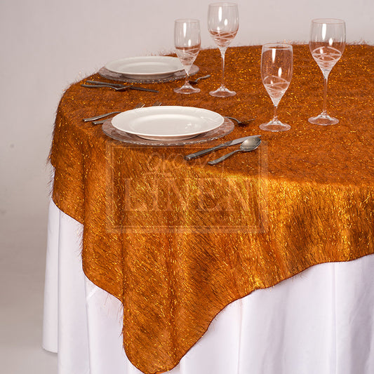 Orange Tinsel Table Linen