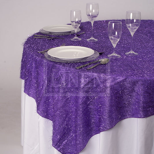 Royal Purple Tinsel Table Linen
